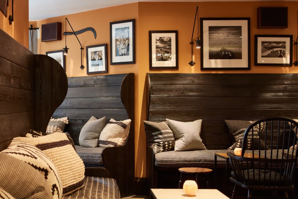 wooden sofas in grove