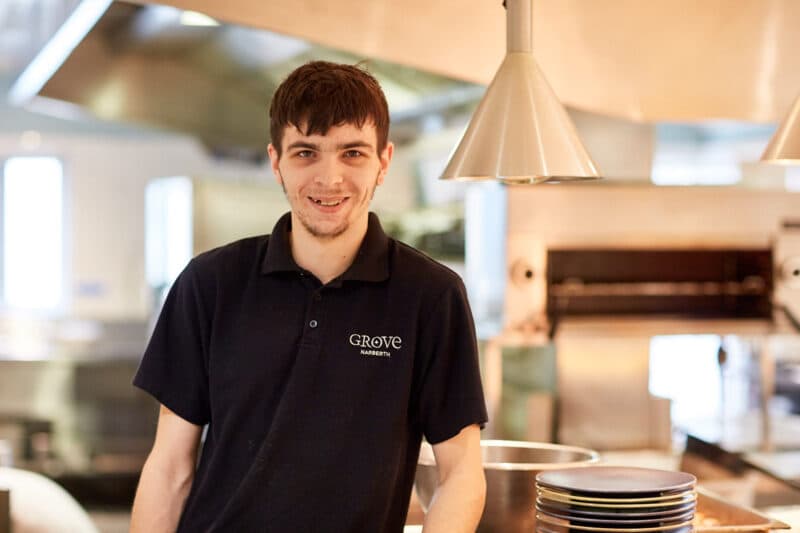 smiling grove chef in the kitchen