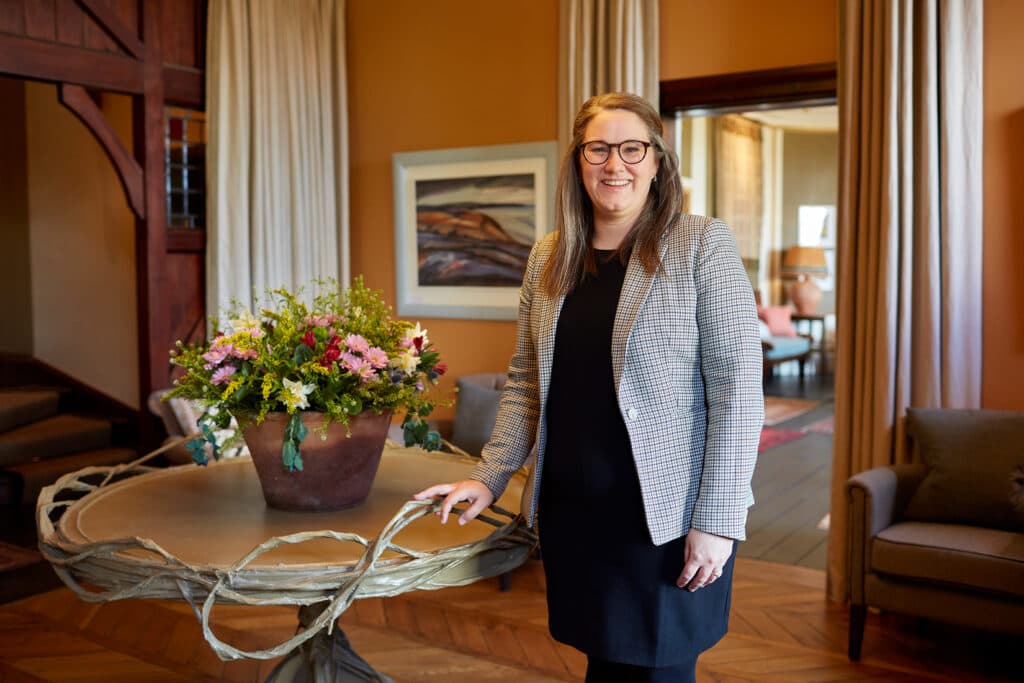 smiling lady in grove