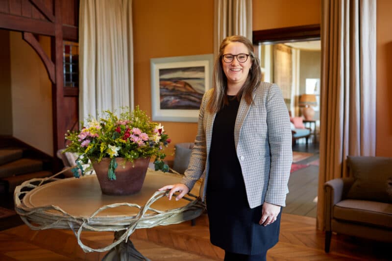 smiling lady in grove