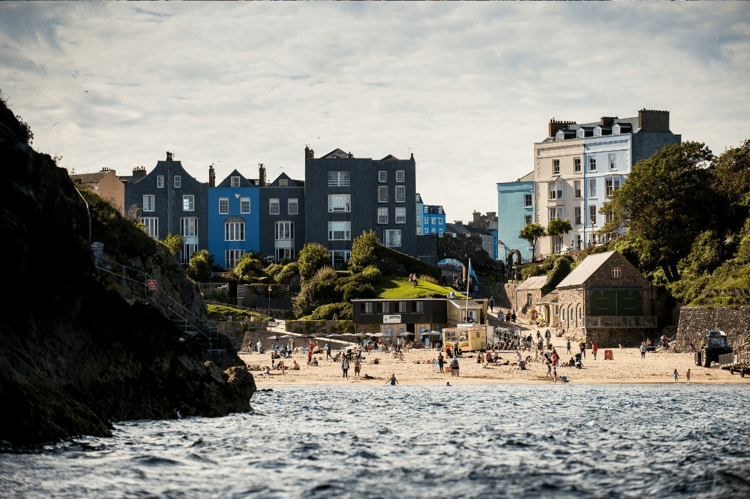 beach view and houses