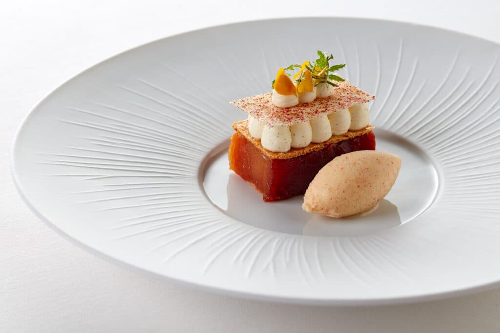 exotic dessert with herbs