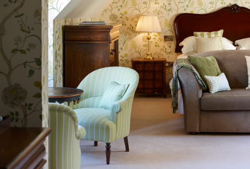 arm chair and a sofa shot